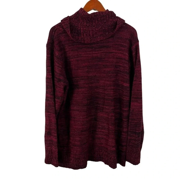 Jason Maxwell Striped Purple Black High Turtleneck Sweater Plus Size 1X Pullover - Picture 3 of 8